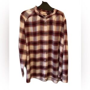 Loft Plus Size 26w Women’s Plaid Button Down Top